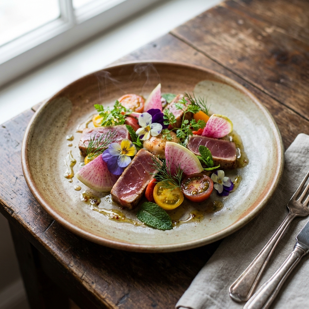 A finished dish ready for a direct order